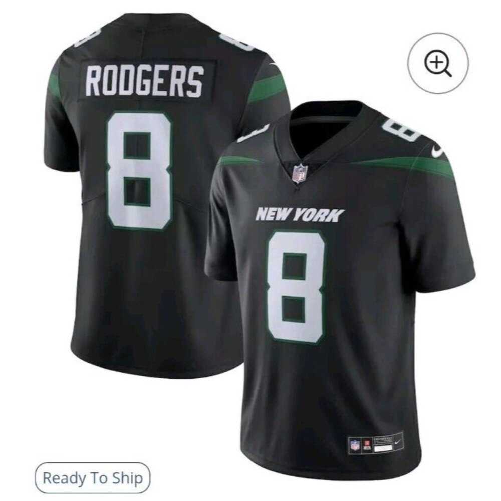 NWT Aaron Rodgers New York Jets Nike Vapor Untouchable Limited Jersey Black L